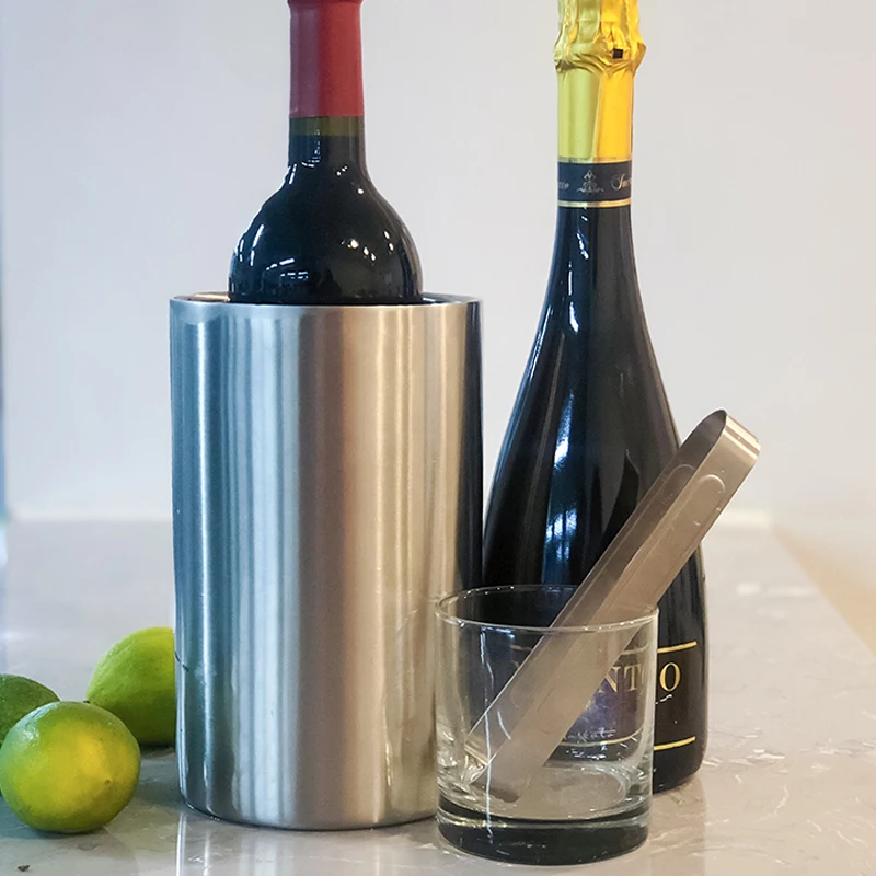 Hot Selling Insulated Stainless Steel Double Wall Wine Champagne Beer Cooler Ice Bucket Wine Chiller