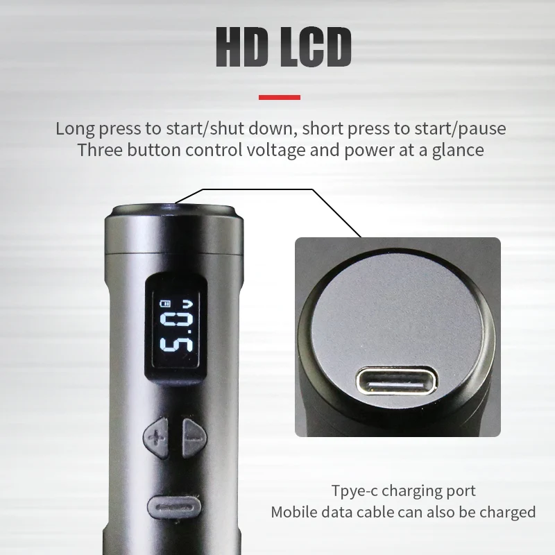 TAIDU Tattoo Machine Professional Tattoo Dual-battery Wireless PMU tattoo Machine with Universal cartridge Needle