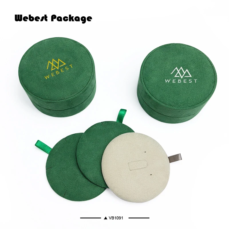 Webest Package velvet packaging packing box bangles jewelry round cylinder gift suede velvet box