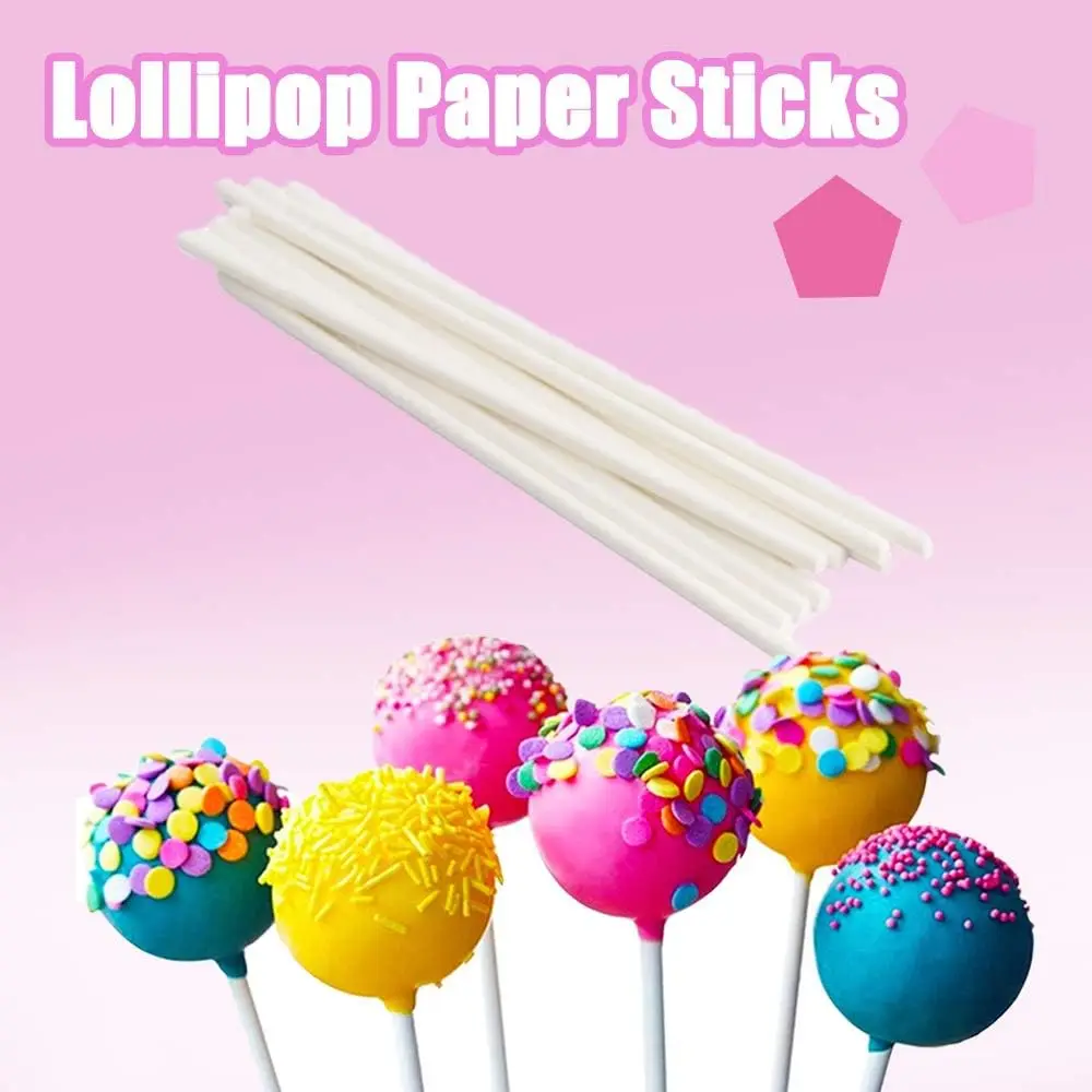 Eco Friendly Printed White Paper Branded Lollipop Treat Sticks Sucker Stick for Cake Toppers,Cake pops,Candy,Chocolate,Cookie