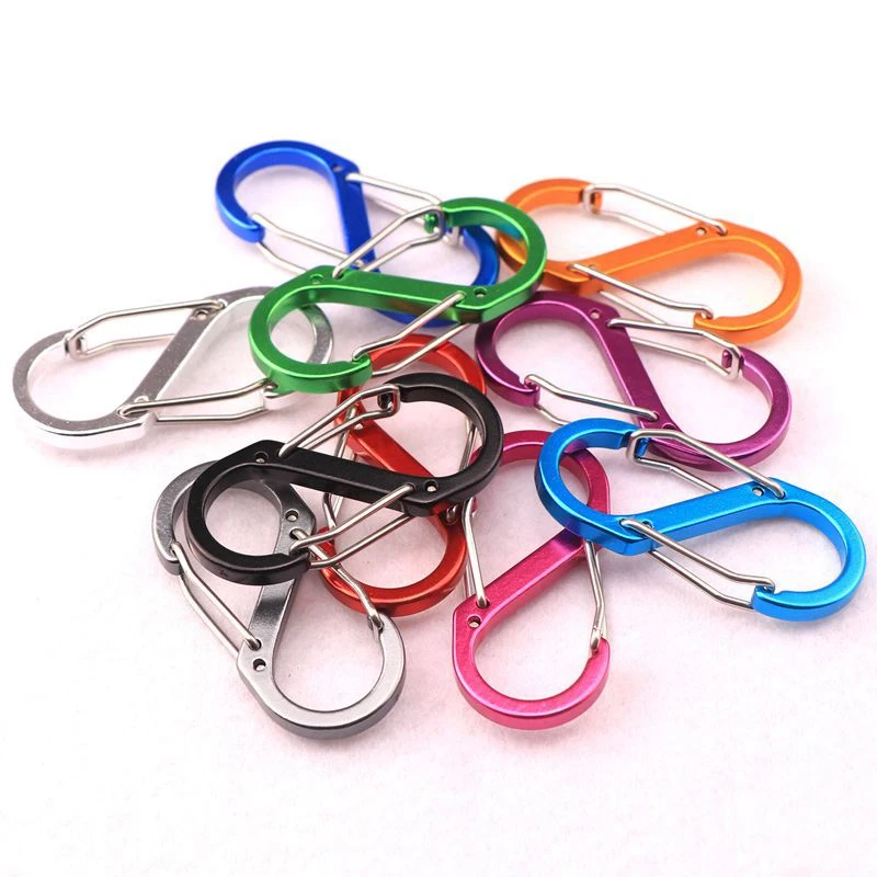 5cm Colorful Stock S Shape Carabiner Hook Mini Aluminum Carabiner Clip S Carabiner
