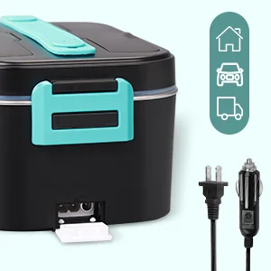 1.8L Electric Lunch Box 75W Household and Car Food Heater,12V/110V 304 Stainless Steel, Leak-proof Lunch Box