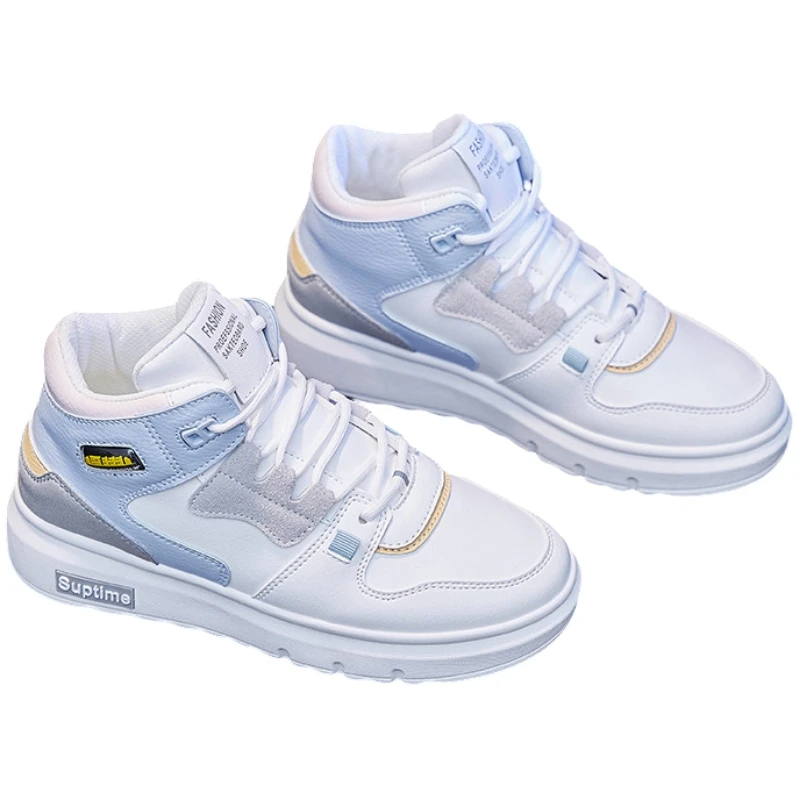 2022 Latest High-Top Women Fashion Sneakers New Female Casual Sport White Chunky Shoes Breathable Ladies Basketball Style Shoes