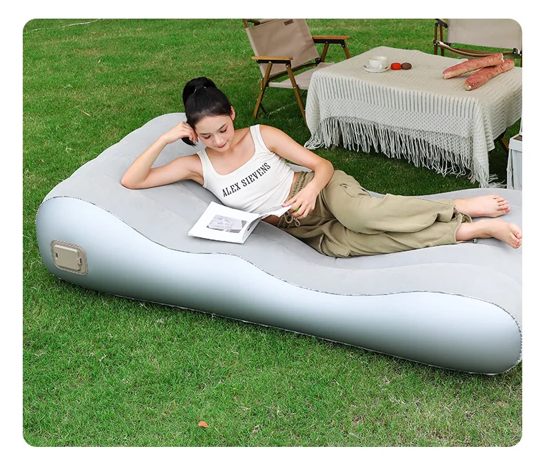 Factory Stock Outdoor Lunch Mattress Automatic Inflatable Foldable Moisture-proof Tent Air Cushion Mattress