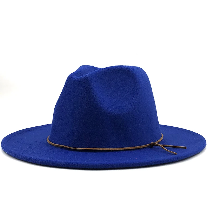 New Men Women Wide Brim Wool Felt Jazz Fedora Hats British style Trilby Party Formal Panama Cap Black Yellow sombreros de fieltr