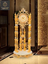 Luxury Crystal Clock Royal Standing Clock Antique Grandfather Clock