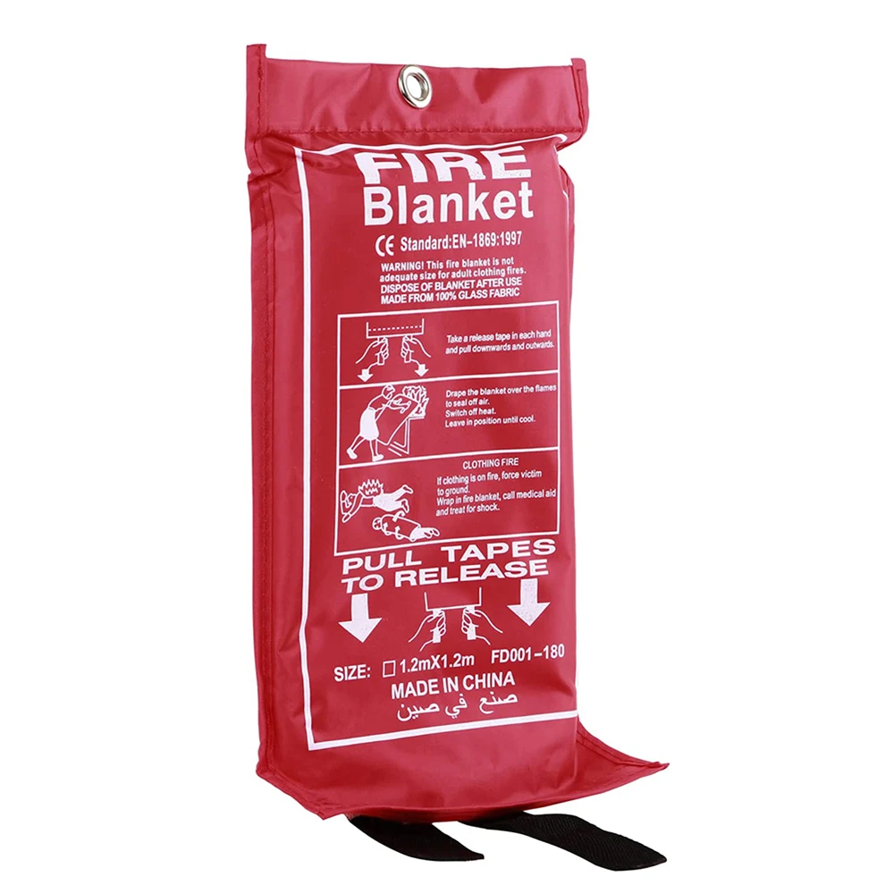 1mx1m Fire Resistant Fiberglass Emergency Safety Distinguisher Blanket for Kitchen