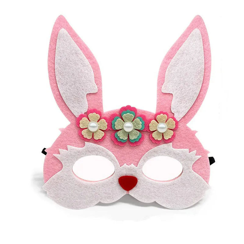 Factory Wholesale Colorful Felt Party Mask Masquerade Mask Luminous felt rabbit mask for kids