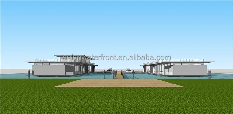 Manufacturer Supply Luxury Prefab Houseboat  Floating Villas Homes