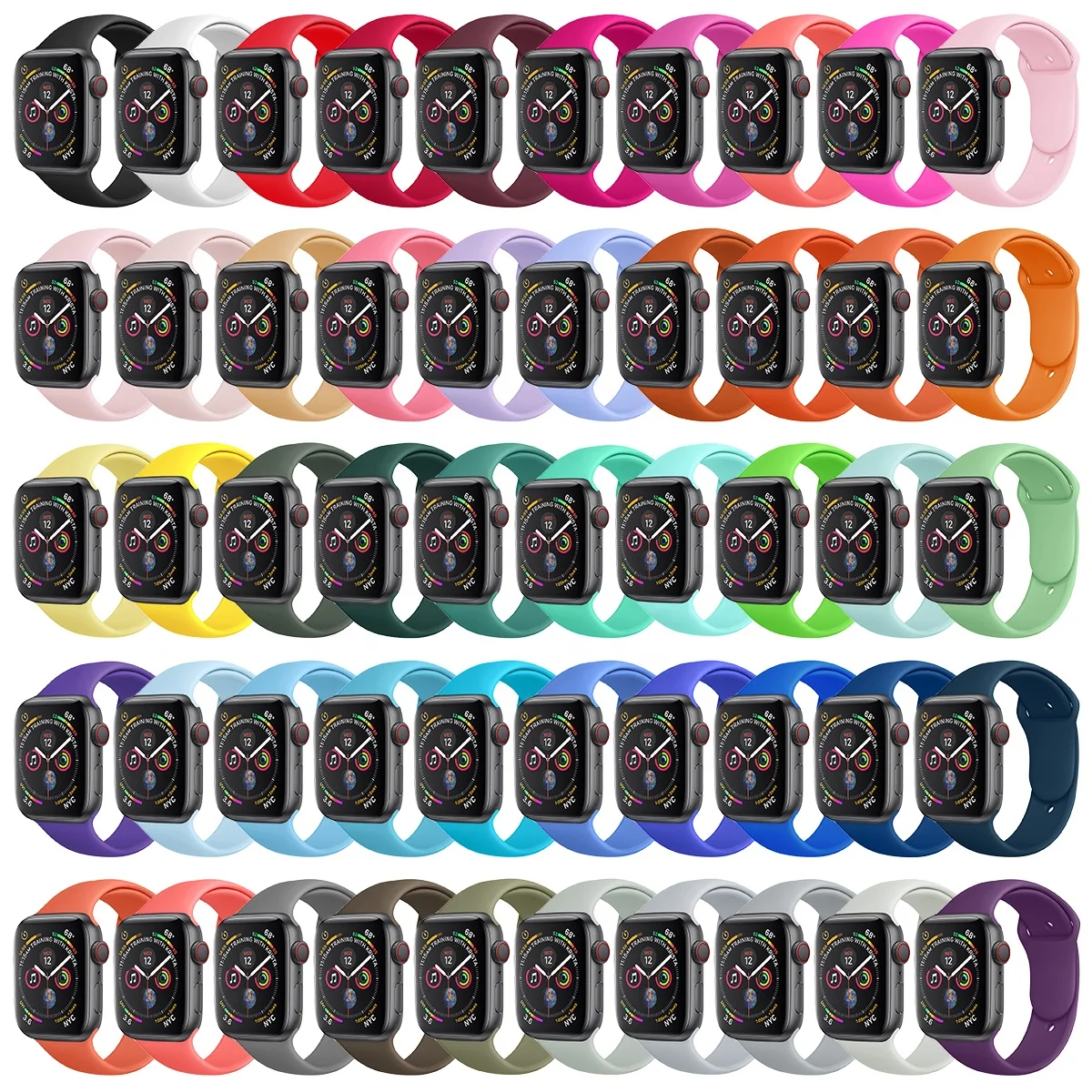  Ремешок силиконовый BOORUI для apple Watch band 38 мм 40 42 44 лидер продаж на Amazon с S/M L/XL ремешками