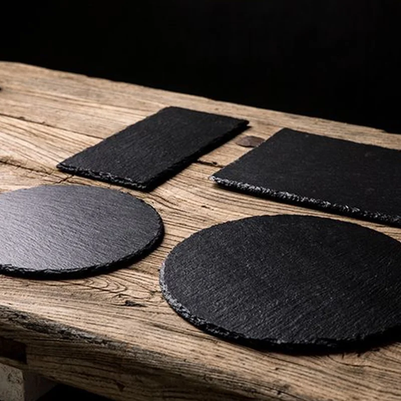 35x20cm Natural Edge Rectangle Slate Plate slate tray slate cheese board*