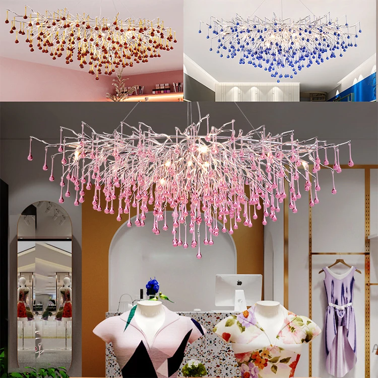 new product indoor decoration custom living room dining room glass bead led chandelier