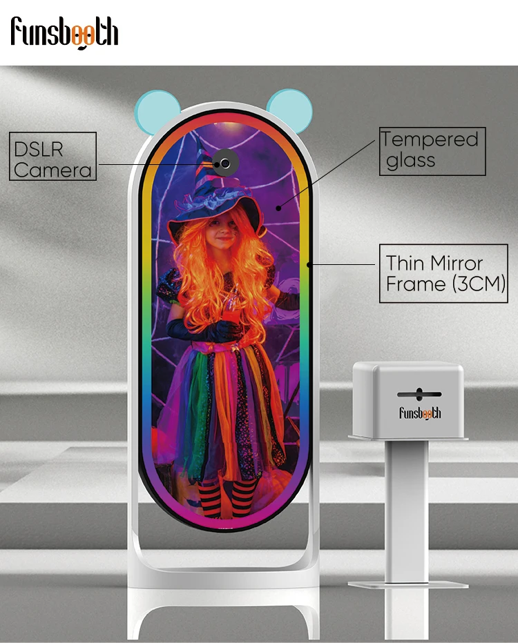 2024 New Mirror Photo Booth Selfie Digital Portable With Touch Screen And Magic Mirror PhotoBooth Machine Camera Printer Shell