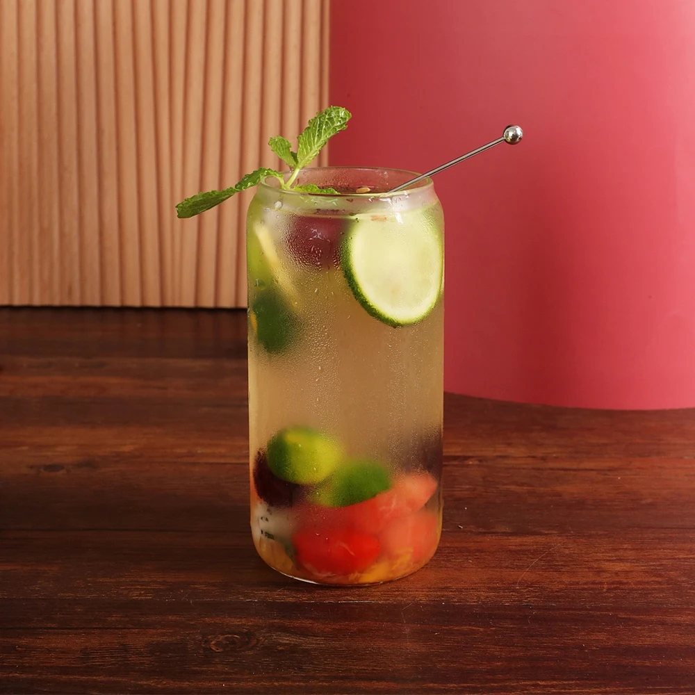 16oz High borosilicate glass beer can manufacturers coffee beer custom clear cup drinking water tea coffee glass