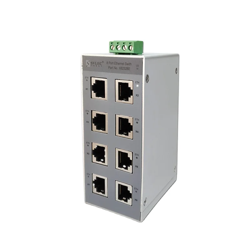  Промышленный Ethernet-коммутатор IP20 с 8 портами RJ45 100 1000 Мбит/с