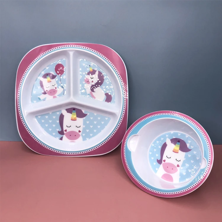 Factory Wholesale Dinnerware OEM BPA Free Eco-Friendly Plastic Separated Plates Cheap Bulk Square Dinner Plate