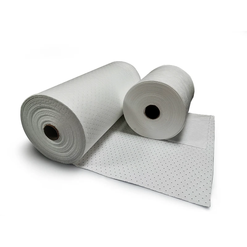 Eco-friendly 15inch * 50feet perforated oil only spill absorbent rolls
