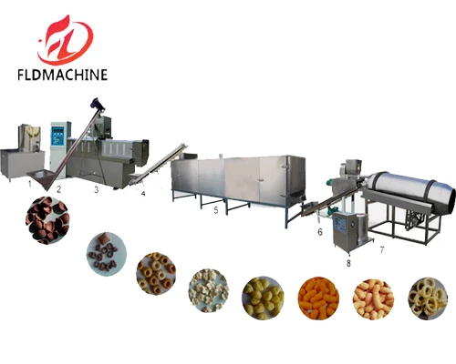 High Productivity Automatic Puff Snack Food Making Machine Gas-Powered Puffed Corn Snacks Processing Line Manufacturing Plant