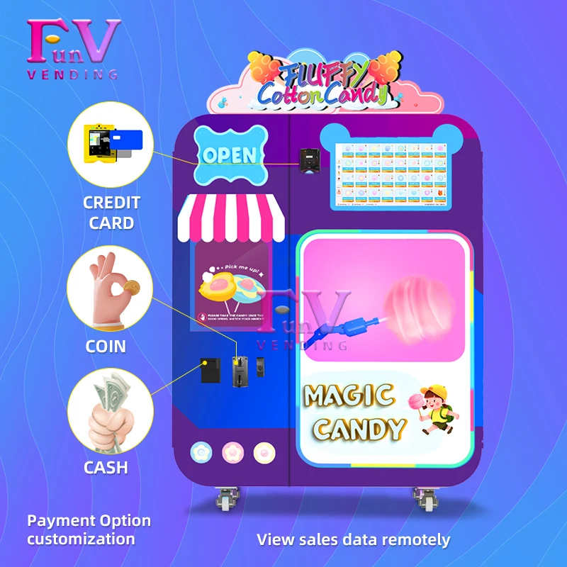 New Upgrade Commercial Cotton Candy Making Machine 31 Kinds of Flowers Full Automatic Candy Floss Vending Machine