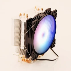 12V DC RGB CPU Fan Cooling Industrial Computer CPU DC 12V RGB Fan Aluminum RGB Fan Copper Heat Pipe CPU Heatsink for PC