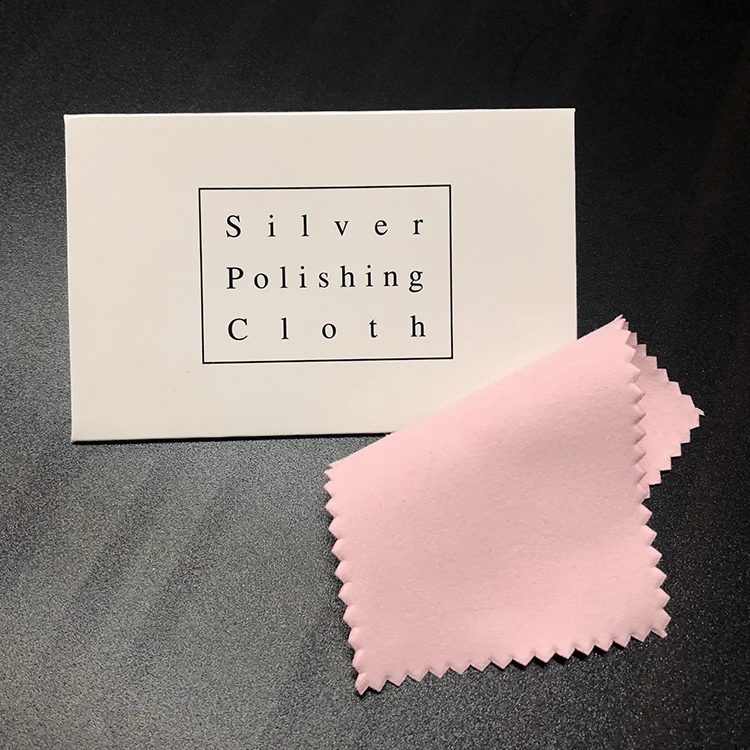 Luxury Ultra Soft Bulk Personalized Custom Embossed Logo Suede Gold Silver Jewelry Cleaning Polishing Cloth In Envelope