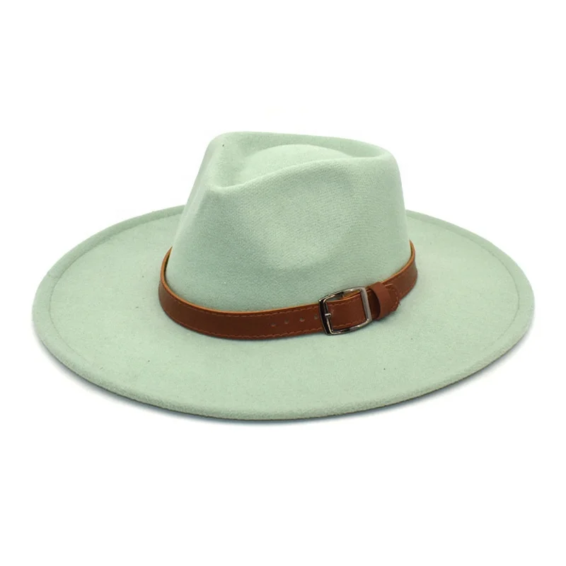 Womens Hats Classic Wide Brim Fedora Hat with Belt Buckle Felt Panama Hat Spring Autumn Winter Custom Logo Customized Daily Life