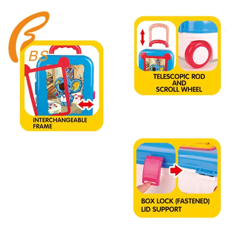  Medical Equipment Set Suitcase Playhouse Toy Simulation Plastic Doctor Role Play Game