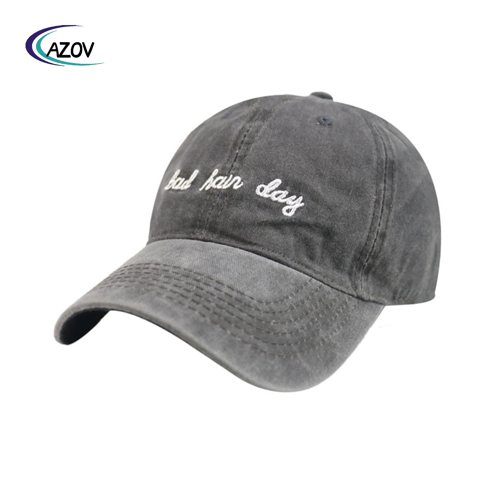 Bad Hair Day Bad Letter Embroidery Baseball Cap Retro Washed Distressed