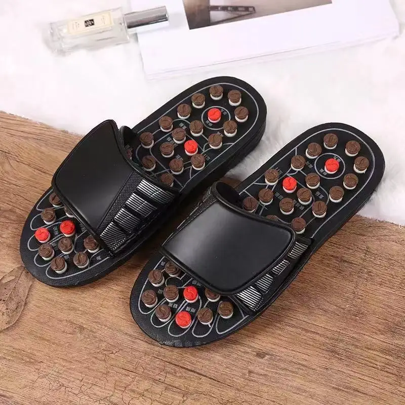 Non-Slip Soft Acupuncture Reflexology Foot Massage Slippers Home Comfortable Tension Relief Foot Massage Shoes Help Blood Health