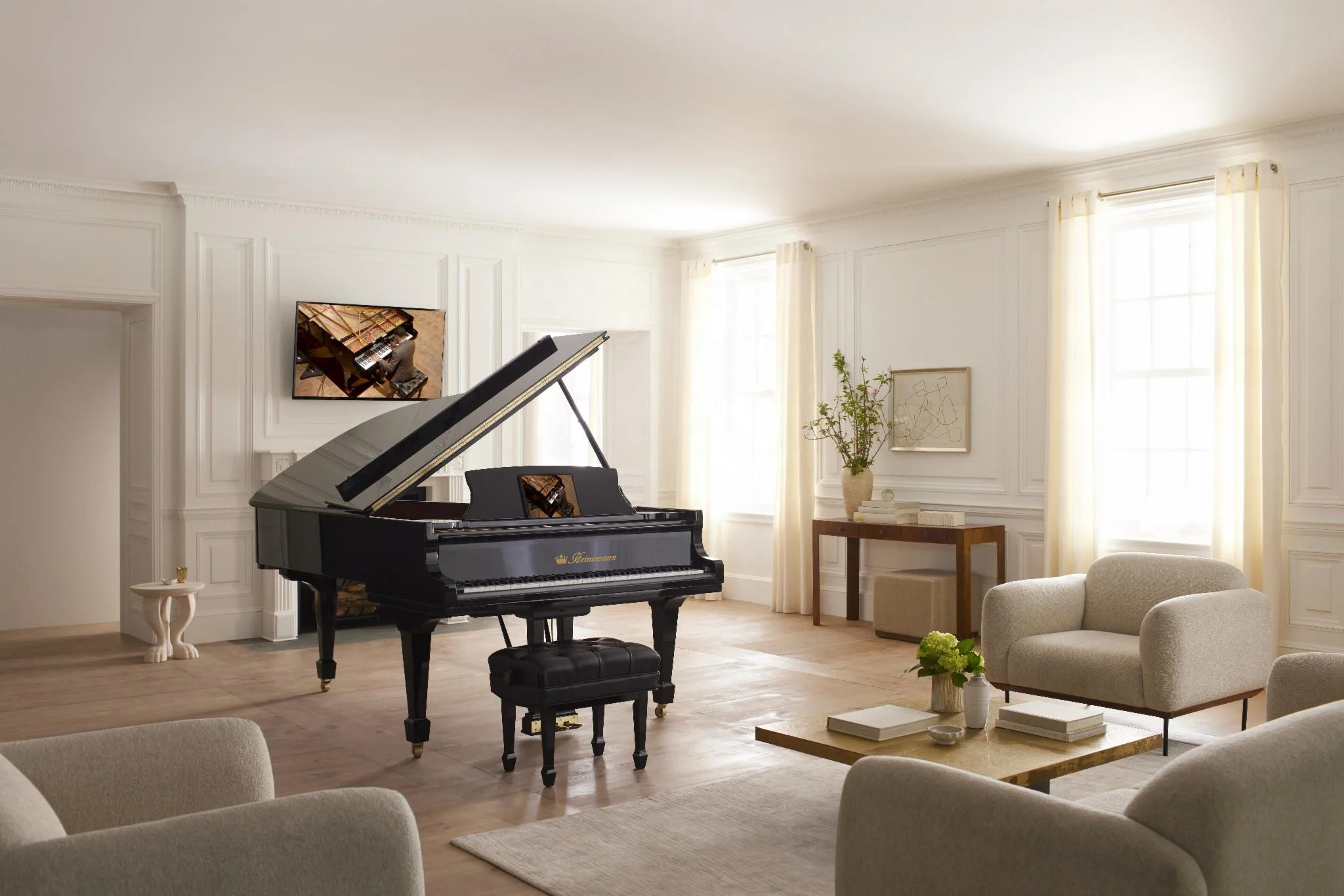 self pianodisk playing string grand piano string grand piano with USA disc