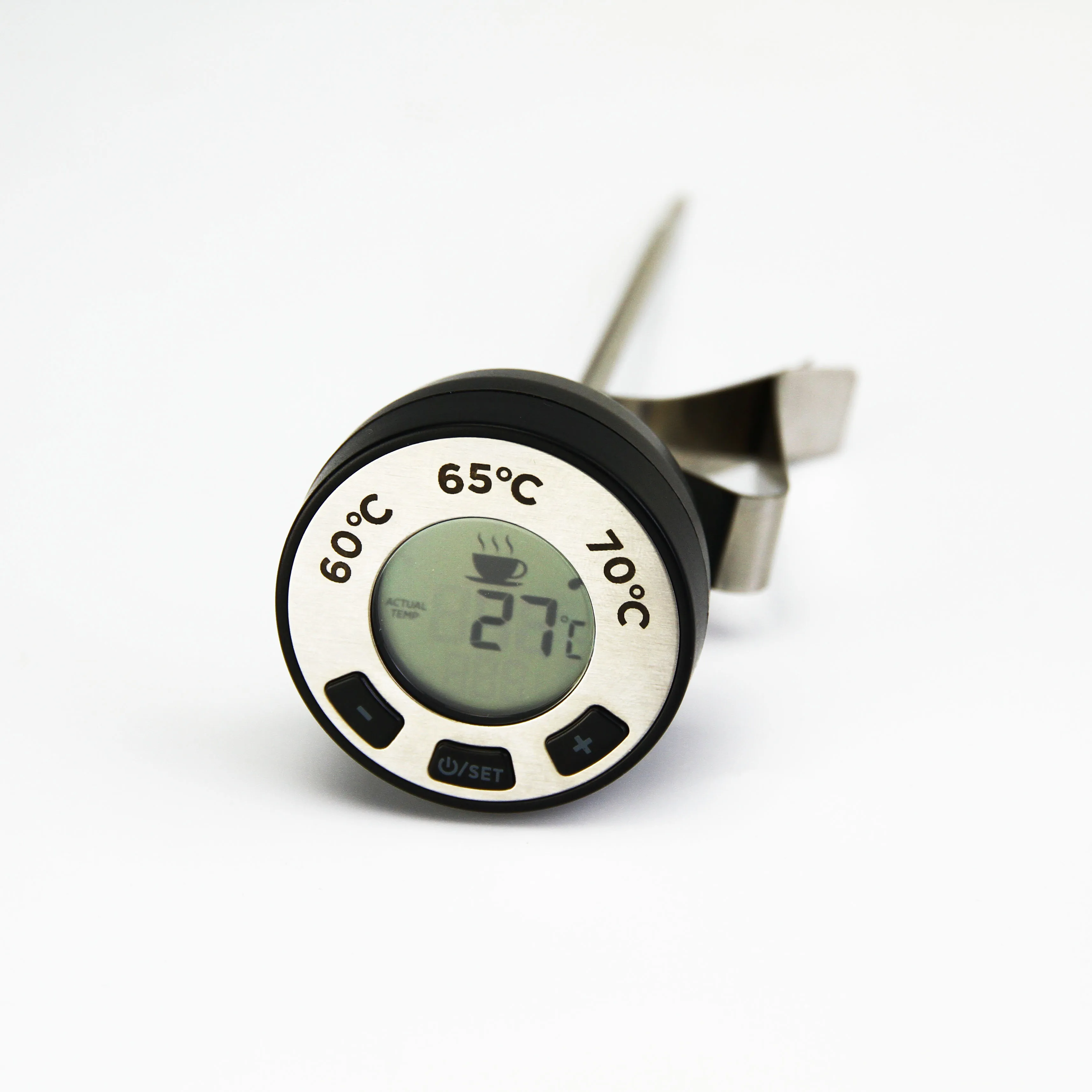 Digital Instant Read Coffee  Milk  Fothing Thermometer Stainless Steel Probe Meat Thermometer  With Alarm