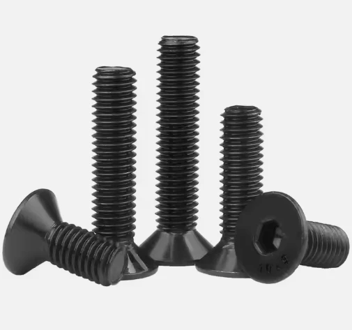 DIN7991 Black oxide 10.9 grade carbon steel hex socket countersunk flat head machine bolts screws