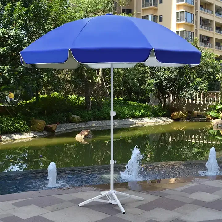 Sunshade Aluminum Frame Parasol Mini Roman Umbrella Polyester Fabric Beach Double Roof Round Shape Outdoor 250g Aluminum Pole
