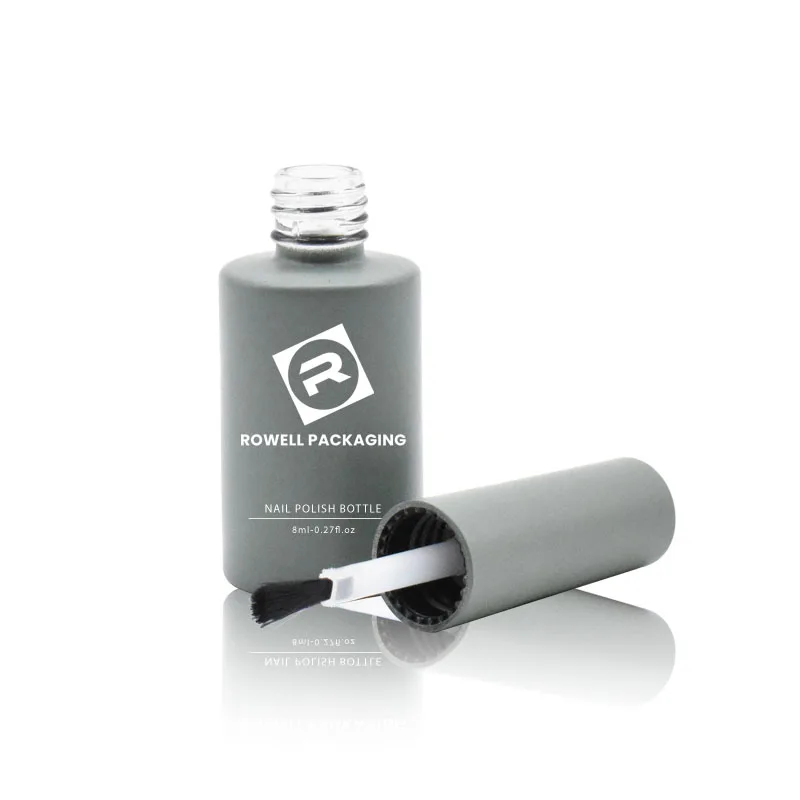 factory direct 8ml brown frosted 20ml 15ml wholesale custom logo empty glass bottle nail polish bottle with brush