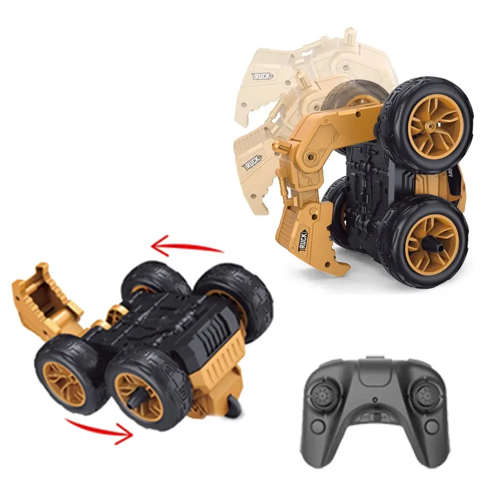 2023 New Kids Rc Excavator Toy Spinning Stunt High Speed Off-road Vehicle 2.4g Remote Control Stunt Car