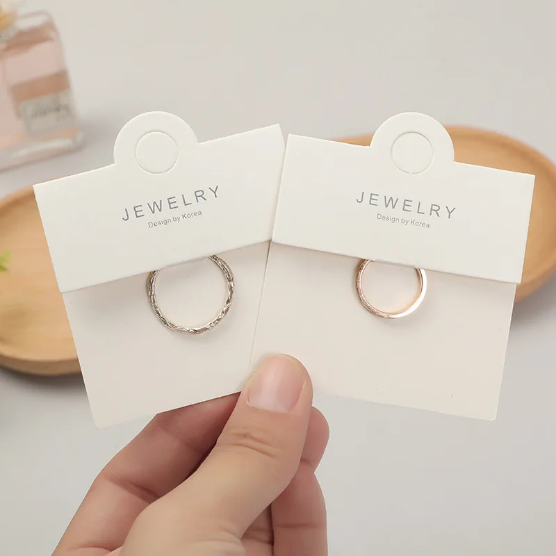 Custom Logo  Printing Ivory Card Paper Jewelry Packaging And Display Ring Necklace Cards