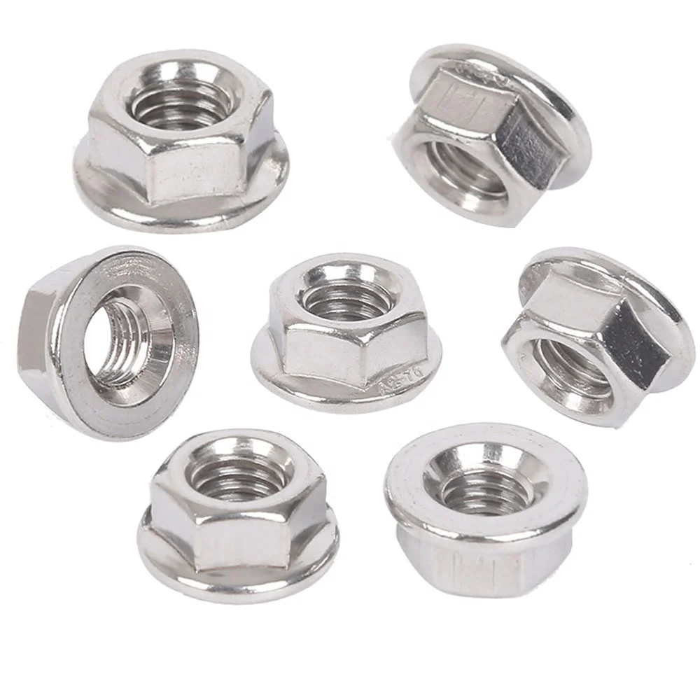 Flange nut zinc plated quick heavy hexagon insert stainless steel m2 m6 m8 m10 m12 m28 hex nylon lock hex flange nut