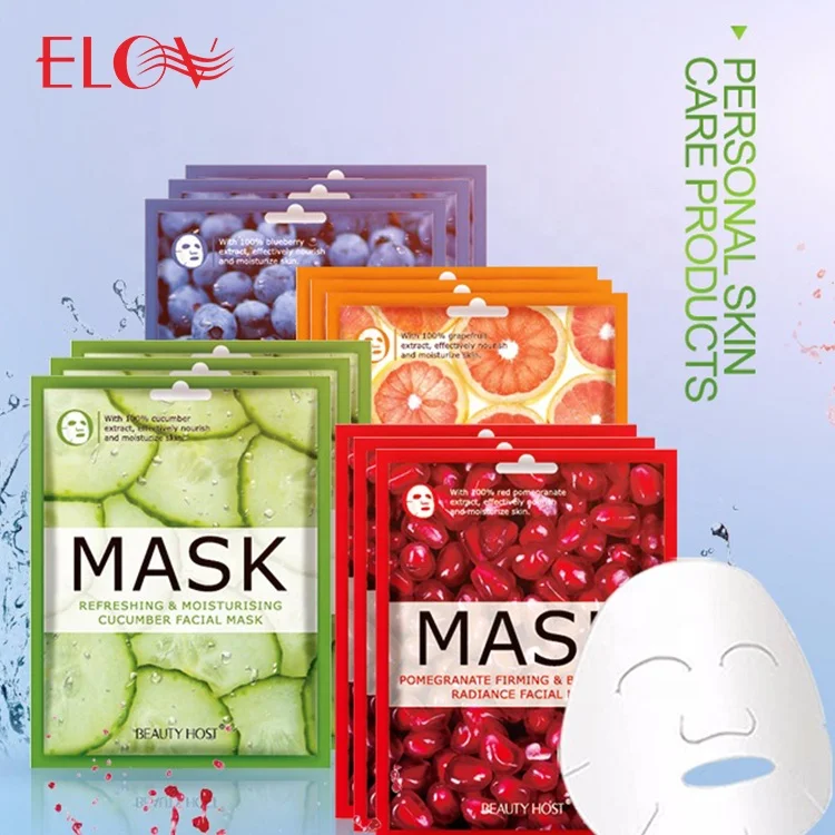 Natural Facial Face Mask Skin Care Cucumber Blueberry Pomegranate Grapefruit Fruit Mask