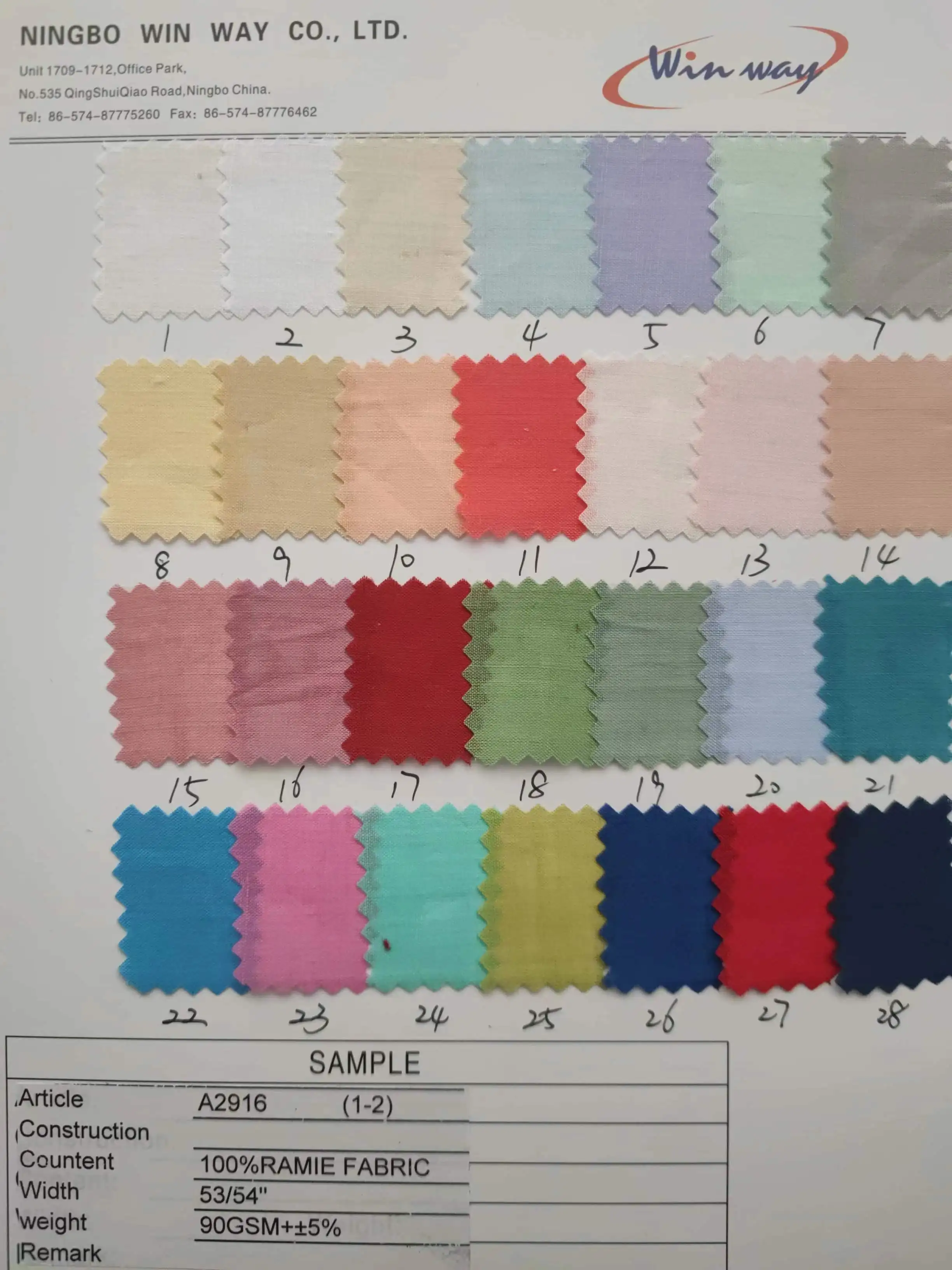 100%Ramie Pure yarn fabric Plain Linen cloth fabric linen Dress Design fabrics for clothing 90gsm