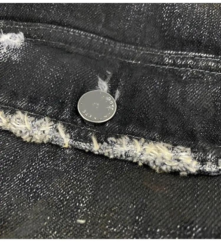 OEM High quality brand logo top model vintage washed custom mens selvedge denim jeans jacket