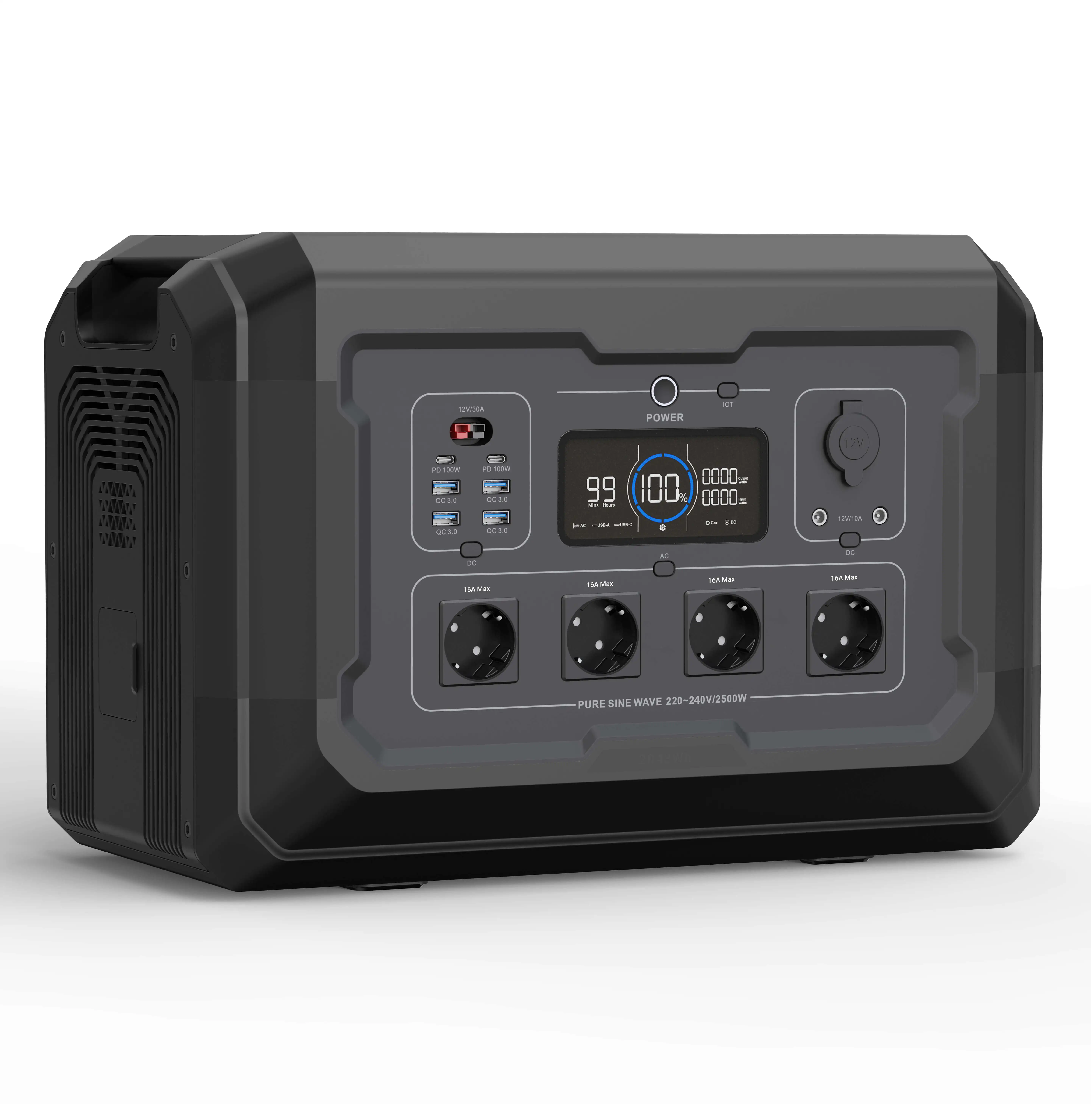 Поставка аккумуляторной батареи lifepo4 2000 Вт портативная электростанция 2 кВт солнечный генератор мощность s2500w