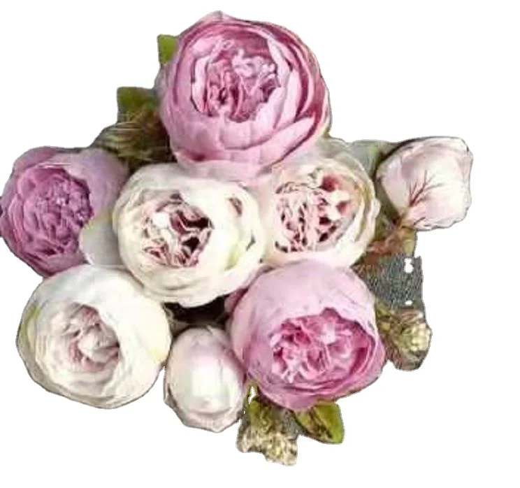 YIWAN Wholesale 13 fork peony flower peonies artificial European style silk peony flowers Bouquet for wedding hotel