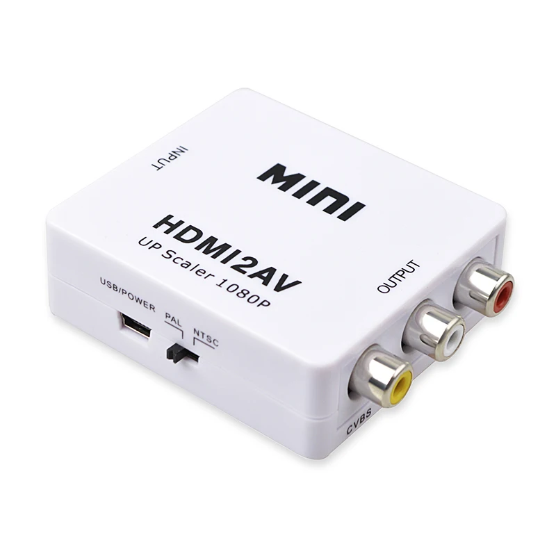 High quality Wholesale1080p Mini HDMI2AV Converter HDMI to AV converter HDMI to 3RCA Video Audio Converter