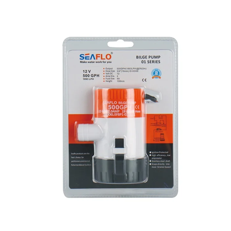 SEAFLO 12 V DC 500GPH Float Switch Small Submersible Pump