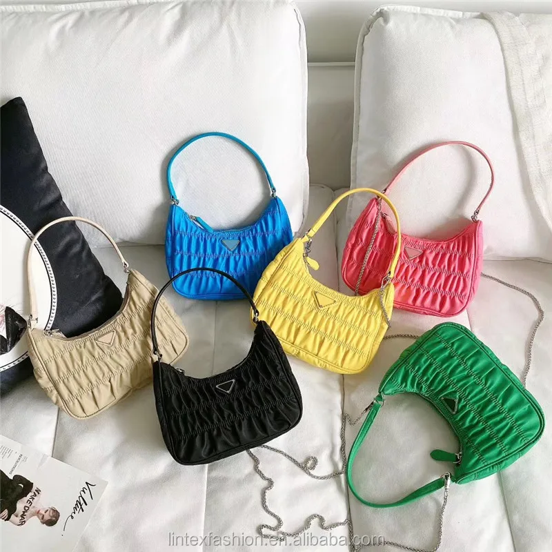 
Handbags New Fasion 2020 Spring Summer Nylon Shoulder Bags Female Messenger Bags With Chains 