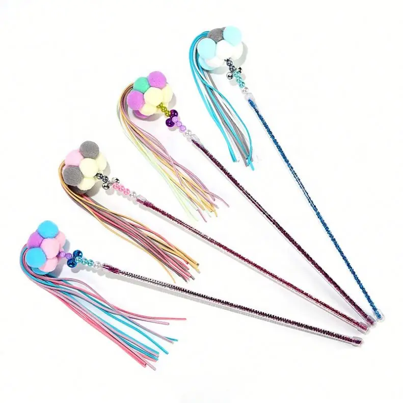 Hot Selling Funny Feather Pet Cat Toys Cat Teaser  Cat Wand Pet Toys Educational Training Pet Toys