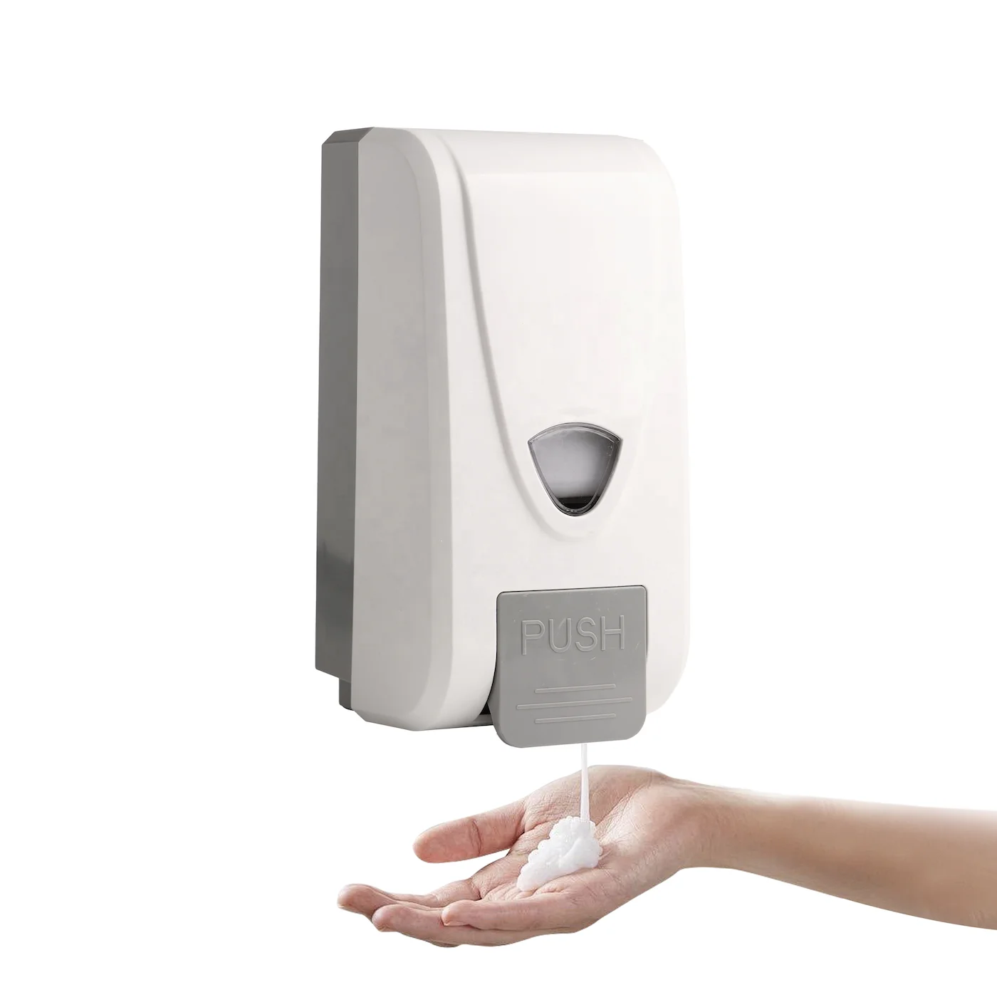 ABS Plastic Modern Style Wall-Mounted Hand Soap Dispenser Manual Working Foam Soap Feature for Home Use