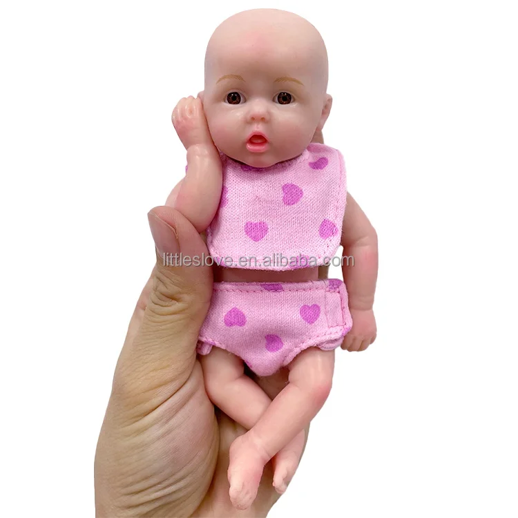 6 inch Full Body Solid Silicone Reborn Baby Doll Soft Flexible Doll Newborn Girl doll Realistic Life