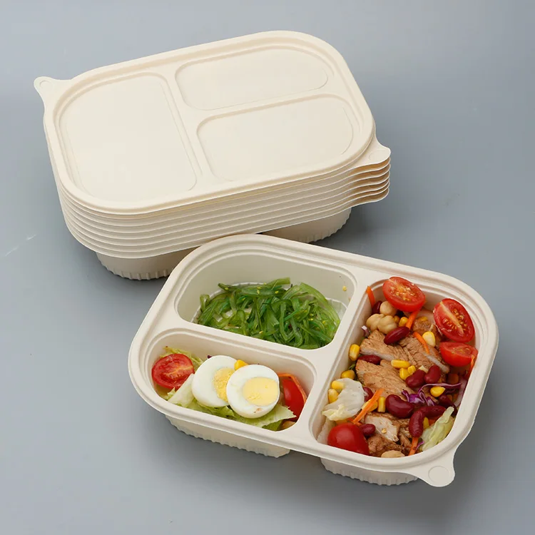 Eco-friendly and disposable cheap price corn starch material food box for takeaway food