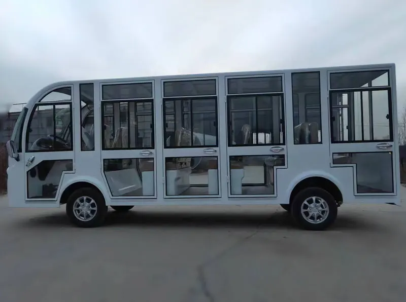 New arrival fully closed 23 seater low speed sightseeing bus electric maintenance free sightseeing car